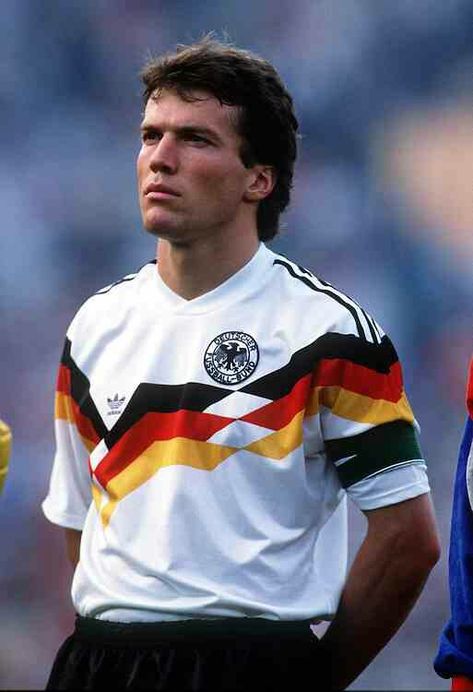 West Germany captain Lothar Matthaus at the 1988 European Championship. Lothar Matthaus, Soccer Players, A Man, Soccer, Germany, Football