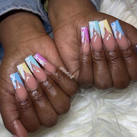 @britonthebuff on Instagram: “Cow print, but make it Easter 💐 for my girl @the.nailbed 💕 thanks for cominggggg!! Inspo @zeynailz 💖 #lafayettestylist #337nails…” Spring Nail, Cow Print, Spring Nails, Nail Inspo, Make It, My Girl, Cow, Easter, Nails