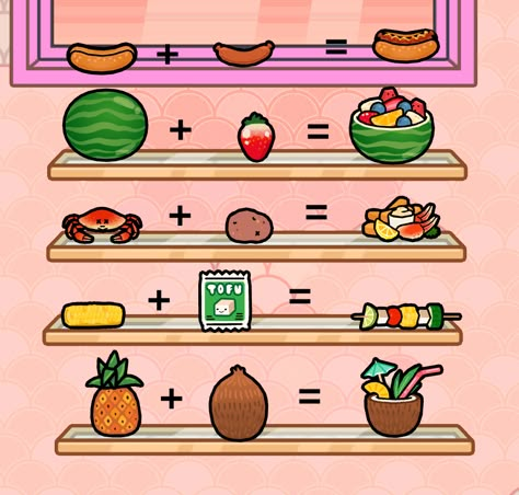 Toca Boca Recipes New, Toca Boca Meals, All Toca Boca Recipes, Toca Foods List, Toca Boca Drink Recipes, To A Boca, Toca Boca Food Recipes, Toca Boca Recipes, Toca Recipes