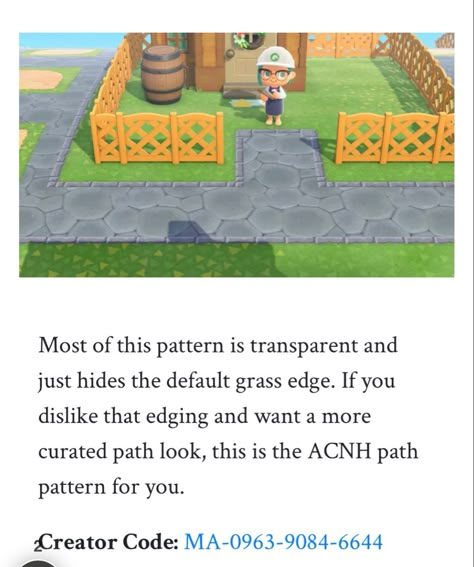 Acnh Path Edge Code, Acnh Path Edge Design, Animal Crossing Street, Animal Crossing Forestcore, Acnh Elegant, Sidewalk Edging, Acnh Path Codes, Acnh Tips, Acnh Layout