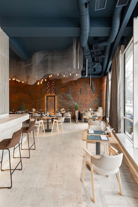 Loft Cafe, Modern Restaurant Design, Industrial Cafe, Design Café, Modern Cafe, Cafe Shop Design, Coffee Shops Interior, Luxury Restaurant, Modern Restaurant