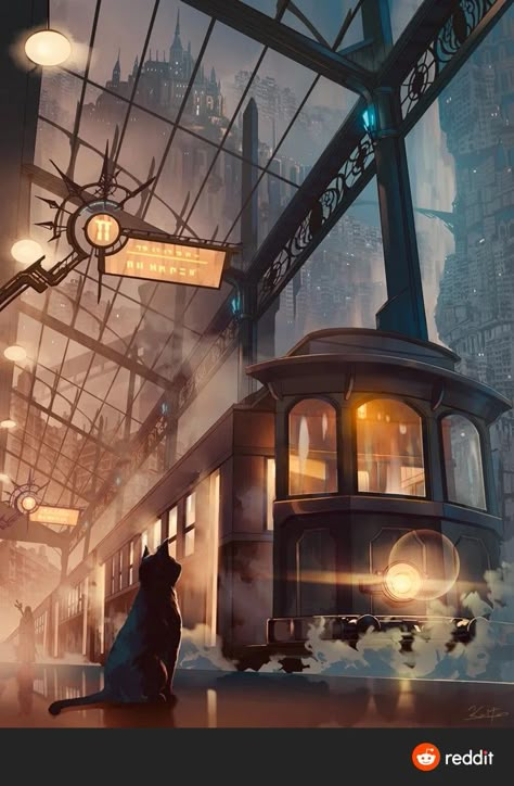 Steampunk City, Steampunk Artwork, Steampunk Aesthetic, Bg Design, Fantasy City, Fantasy Places, Fantasy Setting, Steampunk Art, Fantasy Art Landscapes