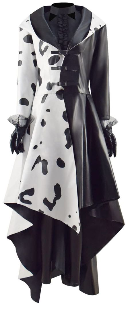 Cruella Deville Costume Women, Black Coat Pant, Cruella Deville Costume, Disfraces Ideas, Plus Size Red Dress, Halloween Costumes 2023, King Julian, Cruella Costume, Outfits With Gloves