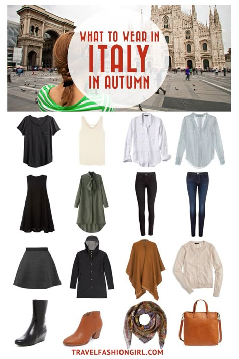 Traveling to Italy in Autumn? Use this comprehensive packing guide to help you pack stylishly light for destinations like Milan, Rome, and Venice. | travelfashiongirl.com Italy In Spring, Italy Outfits Spring, Italy In March, Italy In November, Italy In October, Italy Packing List, What To Wear In Italy, Travel Packing Outfits, Traveling To Italy