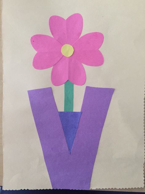 V is for vase Vase Crafts For Preschoolers, V Art For Preschool, V Is For Craft Preschool, Letter V Preschool Crafts, V Is For Craft, V Is For, Letter V Crafts For Preschoolers, V Is For Vase, Letter V Crafts