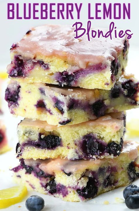 Blueberry Lemon BlondiesBlueberry Lemon Blondies - OMG Chocolate Desserts - Deserts Recipes Blueberry, Midwestern Dessert Salad, Best Blueberry Desserts, Sour Dessert Recipes, Desserts Not Too Sweet, Summer Blueberry Desserts, Individual Layered Desserts, Spring Dessert Bars, Cold Sweets Desserts