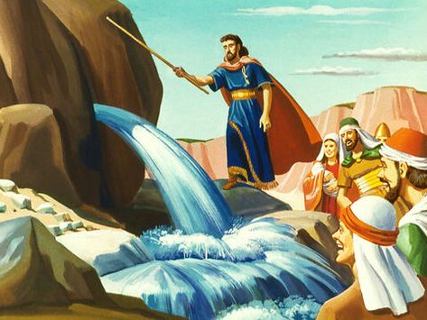 Moses Water From Rock, Sufi Pictures, Sufi Pictures Art, Preschool Bible Lessons, Oldest Bible, The Pilgrim's Progress, Bible Verse Pictures, Preschool Bible, Bible Illustrations