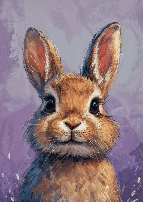 Experience the charm and vivacity of 'Bunny Charm,' a watercolor illustration that captures the lively essence of an adorable rabbit. Painting Of Rabbit, How To Paint Rabbit, Cute Animal Art Cartoon, Cute Bunny Painting, Drawing Rabbits, Cute Rabbit Illustration, Bunny Printables, Rabbit Paintings, Easter Artwork