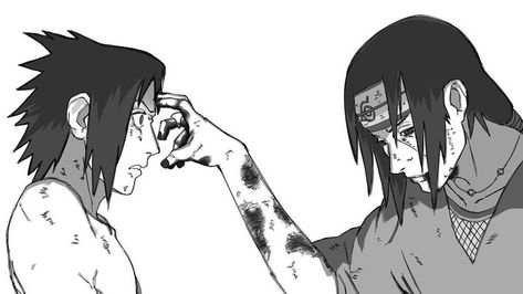 Itachi Sasuke Tattoo, Sasuke Itachi Manga, Itachi Uchiha And Sasuke, Friend Manga, Itachi Manga, Naruto And Boruto, Kakashi Itachi, Kiba And Akamaru, Surreal Tattoo