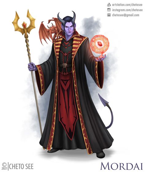 ArtStation - Mordai, Tiefling Warlock, Cheto See Tiefling Warlock, Dnd Warlock, Fantasy Races, Dungeons And Dragons Characters, Demon Art, Dnd Art, Fantasy Concept Art, High Fantasy, Dungeon Master