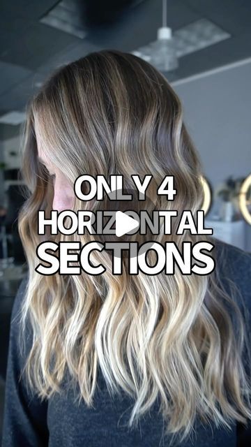 Adina Pignatare | BALAYAGE | HAIR VIDEOS | EDUCATOR on Instagram: "STEP by STEP 👌🏼 Only 4 horizontal sections to complete this blonde balayage   FORMULA:  - I of course prepped her hair with #metaldetox before I started this service  - #blondstudio 8 with 40volume to balayage with. Don’t be afraid to paint with 40 Volume. It open air so it’s less aggressive. - Glossed with #dialight 10.02 9 Volume  Did you find this helpful? Let me kno down below 👇  #balayageeducation #balayagespecialists #balayagevideos #balayageeducator #lowmaintenancehair #dimensionalblonde #paintedhair" Blonde Balayage Formula, Balayage Hair Videos, Blonde Formulas, Balyage Blonde, Balayage Technique, Bronde Balayage, Dimensional Blonde, Hair Techniques, Low Maintenance Hair