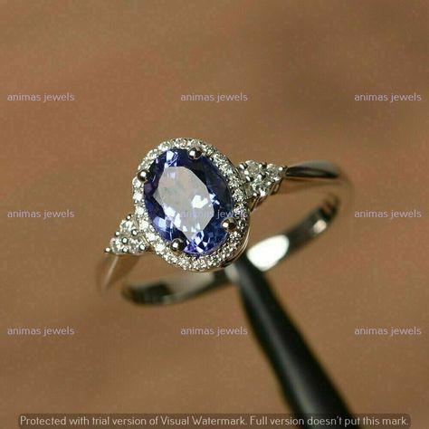 Romantic Wedding Rings, Tanzanite Engagement Ring, Blue Gemstone Rings, Diamond Engagement Wedding Ring, Tanzanite Diamond, Tanzanite Ring, Blue Sapphire Diamond, Blue Tanzanite, Halo Diamond Engagement Ring