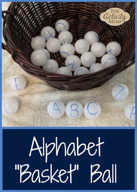 Alphabet Basketball Ball Crafts Preschool, Preschool Sight Words, Basketball Goal, Abc Activities, Crafts Preschool, Alphabet Games, Preschool Literacy, Creative Curriculum, Art Study