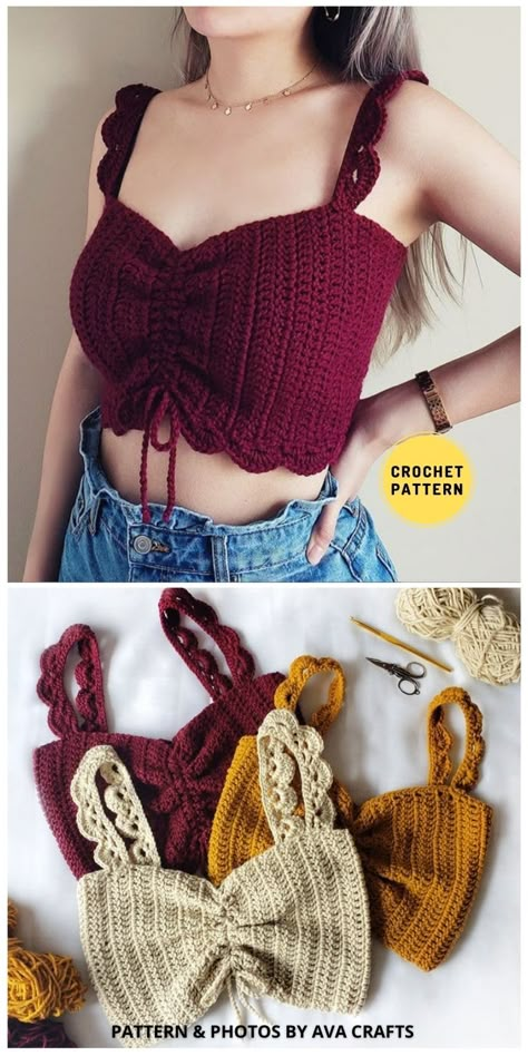 Crochet Top Outfit, Crop Top Pattern, Crochet Crop Top Pattern, Mode Crochet, Crochet Clothing And Accessories, Crochet Clothes For Women, Crochet Summer Tops, Crochet Halter, Crochet Fashion Patterns