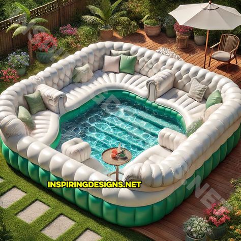 Imagine lounging on your patio, the sun shining brightly, and you’re sitting on a giant, inflatable sofa shaped pool. Yes, you read that right – a sofa shaped pool. This isn’t just any pool; it’s a plush, couch shaped pool that brings the ultimate in comfort and style to your backyard oasis. Visualize this: a … Pool Bar Design, Giant Sofa, Stock Pools, Cheap Pool, Blow Up Pool, Billionaire Mindset, Couches Living, Plush Couch, Diy Hot Tub