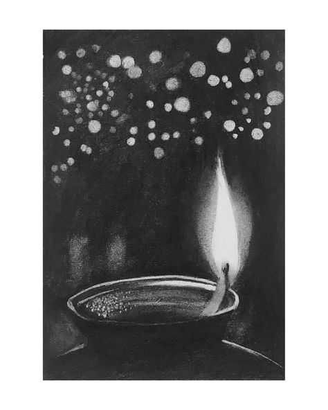 Charcoal Ideas/ Minisketch Ideas Charcoal Artwork Landscape, Diwali Sketch, Diwali Painting, Diwali Drawing, Charcoal Artwork, Ap Drawing, Charcoal Paint, Pretty Wallpapers Tumblr, Art Charcoal