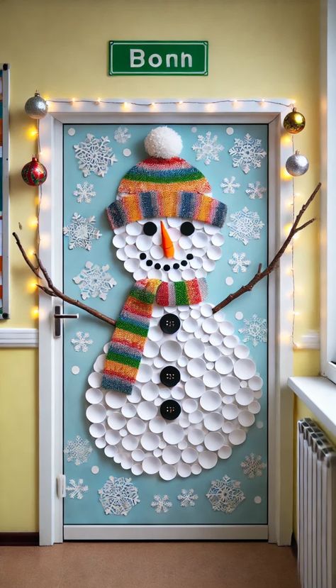 Decoration For Classroom Door, Winter Theme Classroom Doors, Classroom Door Ideas Holiday, Feliz Navidad Classroom Door, Christmas Billboard Ideas, Gingerbread Man Door Decorations Classroom, 3d Snowman Door Decoration, Winter Theme Classroom Door Ideas, Christmas Themed Door Decorations