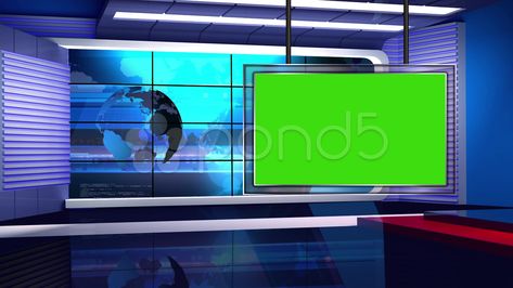 News TV Studio Set 32-Virtual Green Screen Background Loop Stock Footage #AD ,#Set#Virtual#TV#News Newscasting Background, Tv Green Screen, Wall With Tv, Led Lights Wall, Television Background, Powerpoint Tips, Tv Studio, Final Cut Pro, Green Screen Backgrounds