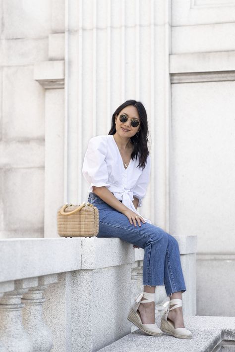 Castañer Carina Espadrilles White Espadrilles Outfit, White Wedges Outfit, Espadrille Wedge Outfit, Espadrilles Outfit Summer, Espadrille Wedges Outfit, Alpargatas Outfit, Castaner Carina, Espadrilles Outfit, Minimal Clothes