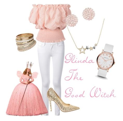 "Glinda The Good Witch" by sarah-fitzsimons on Polyvore Wicked Glinda Outfit Ideas, Wicked Outfit Ideas Glenda, Glinda Inspired Outfit, Glenda The Good Witch, Wicked Glinda, Wicked Movie, Wicked Costumes, Glinda The Good, Disney Themed Outfits