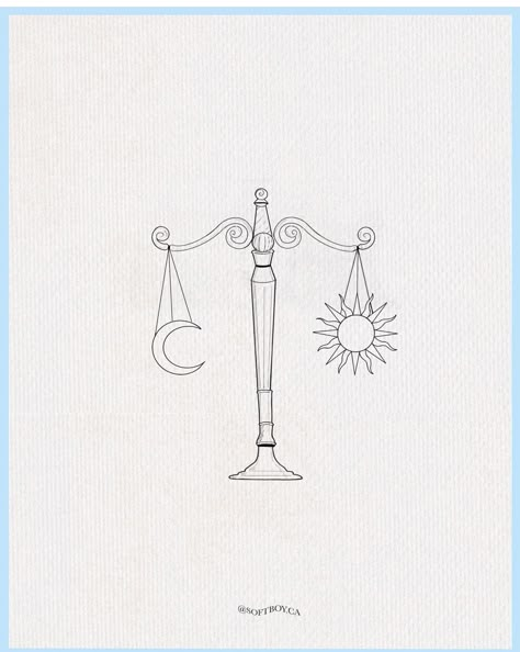 Sun And Moon Hourglass Tattoo, Libra Painting Ideas, Scale Libra Tattoo, Sun And Moon Scales Tattoo, Libra Drawing, Famous Art Tattoo, Balance Tattoo Ideas, Libra Sign Tattoos, Libra Zodiac Tattoos