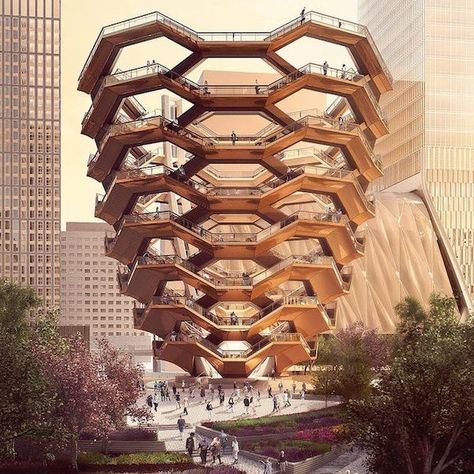 The Vessel New York, New York Illustration, Thomas Heatherwick, Floating Architecture, Building Development, New York City Vacation, Voyage New York, Lookout Tower, Nyc Park