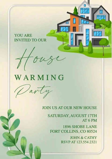 Luxury Home - Free Housewarming Invitation Templates | Invitanku House Warming Wishes Card, Vastu Shanti Invitation Card Marathi, Housewarming Invitation Wording, New Home Messages, House Warming Invitation, Housewarming Invitation Cards, Housewarming Invitation Templates, Wedding Illustration Card, Invitation Card Maker