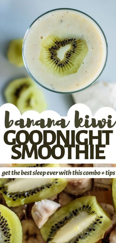 This bedtime smoothie will give you a better night of sleep: with only natural ingredients, it's the best drink to have before going to bed. Bedtime Smoothie, Turmeric Smoothie, Snack Smoothie, Delicious Smoothies, Kiwi Smoothie, Smoothies For Kids, Diet Guide, Sleep Help, How To Get Sleep