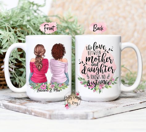 Long Distance Mugs, Monogram Water Bottle, Cups Ideas, Surprise Az, Mother Daughter Gifts, Mother's Day Mugs, Best Mom Ever, Mothersday Gifts, Mug Printing