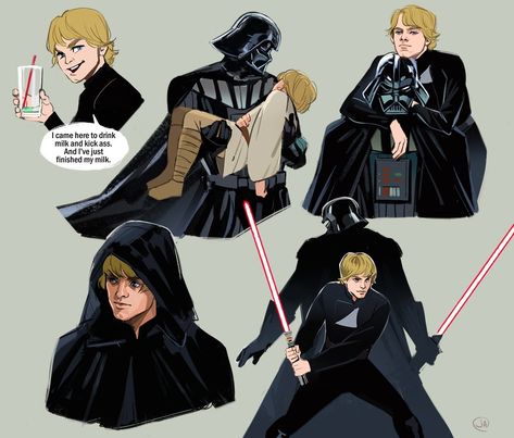 Skysolo Comic, Darth Vader And Luke Fanart, Skysolo Fanart, Skywalker Family Fanart, Luke Skywalker Fanart, Vader And Son, Darth Vader And Son, Skywalker Family, Anakin Vader