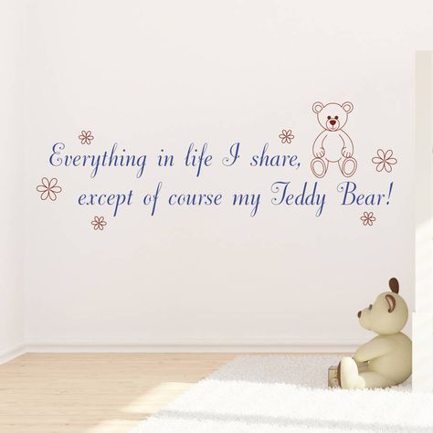 Teddy Bear Captions For Instagram, Teddy Bear Quotes For Instagram, Teddy Bear Quotes Cute, Teddy Bear Sayings, Teddy Bear Wall Decals, Teddy Bear Wall, Tattoo Wall Art, My Teddy Bear, Teddy Bear Quotes