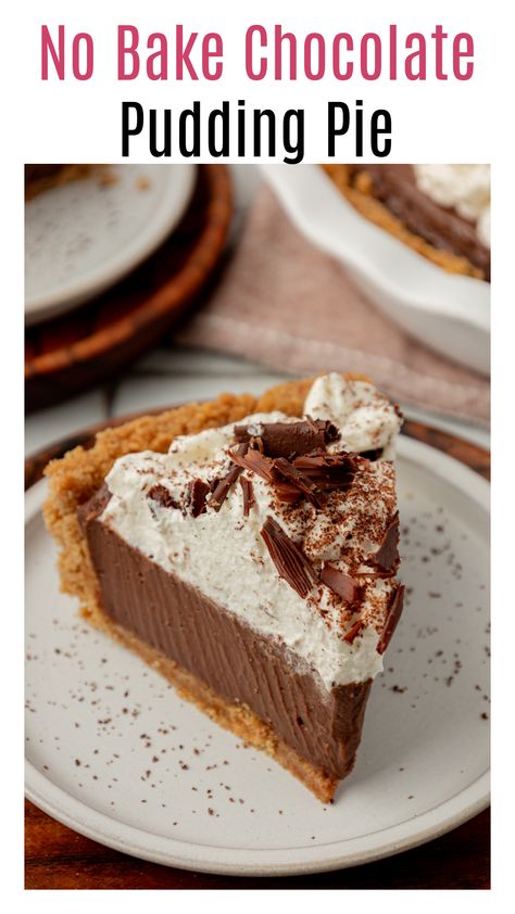 Pies With Gram Cracker Crust, No Bake Pudding Pie, Chocolate Jello Pudding Pie, Homemade Chocolate Pudding Pie, No Bake Chocolate Pie With Graham Cracker Crust, Chocolate Pie With Graham Cracker Crust, No Bake Pies With Graham Cracker Crust, Chocolate Pie Easy Pudding, Easy Chocolate Pudding Pie