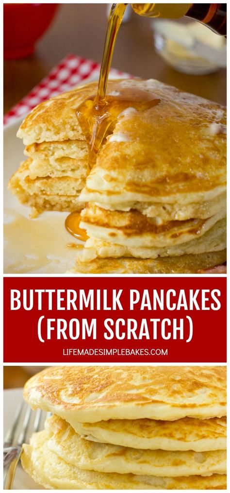 Food With Buttermilk, Southern Pancake Recipe, Vanilla Buttermilk Pancakes, Sweet Buttermilk Pancakes, Pancake With Buttermilk Recipe, Buttermilk Meals, Home Made Buttermilk Pancakes, Cracker Barrel Buttermilk Pancakes, Buttermilk Pancakes No Eggs