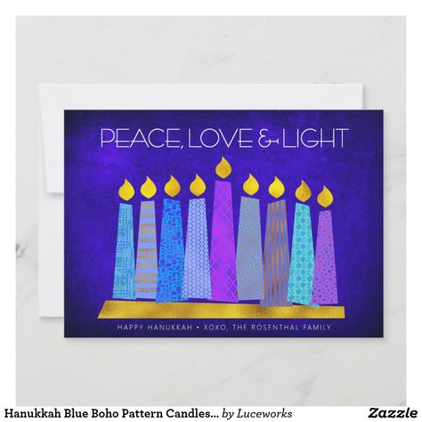 Hanukkah Cards Handmade, Boho Candles, Boho Candle, Hanukkah Crafts, Hanukkah Candles, Hanukkah Cards, Hanukkah Menorah, Personalized Cards, Holiday Postcard