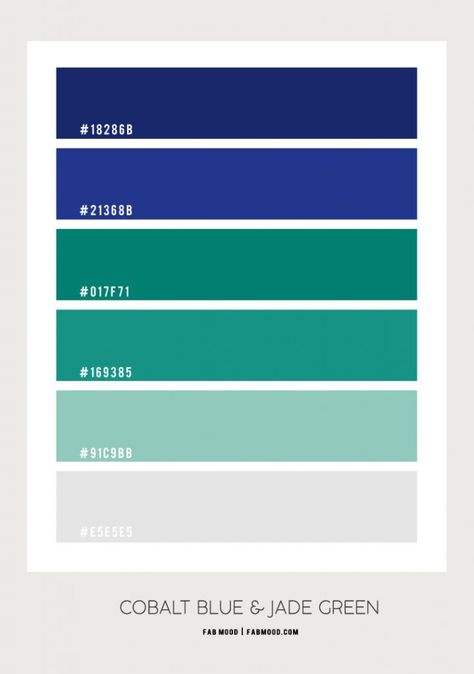 Cobalt Blue and Jade Green Color Scheme for Living Room | Fab Mood Cobalt Green Color Palette, Royal Blue And Green Color Palette, Cobalt Blue Color Scheme, Cobalt Blue Color Combinations, Cobalt Color Palette, Green And Blue Colour Palette, Jade Color Palette, Blue Green Colour Palette, Green And Blue Palette