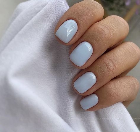 Blue Gel Nails, Baby Blue Nails, Hello Nails, Summer Toe Nails, Subtle Nails, Simple Gel Nails, Casual Nails, Short Acrylic, Shellac Nails