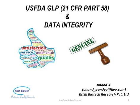 21 CFR Part 58 & Data integrity Data Integrity, For Free, Quick Saves