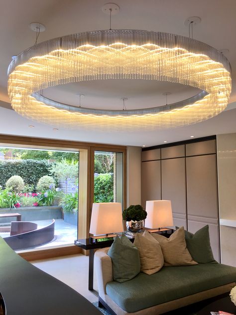 Circular Chandelier Modern, Rendering Ideas, Low Ceiling Chandelier, Luxury Lighting Chandeliers, Circular Chandelier, House Light, Circular Lighting, Big Lamp, Lighting Chandelier