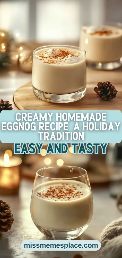 Celebrate the holidays with a creamy homemade eggnog recipe that embodies tradition and joy! This delightful beverage features a luscious blend of egg yolks, sugar, and heavy cream, creating a silky texture that’s hard to resist. Whether you’re hosting a Christmas party or enjoying a quiet evening, this eggnog is the perfect companion. Customize it with your favorite spirits or keep it alcohol-free for family gatherings. With our easy instructions Alcohol Free Eggnog, Homemade Egg Nog Easy, Home Made Eggnog Recipes, How To Make Eggnog Easy, Traditional Eggnog Recipe, Best Eggnog Recipe Homemade, Old Fashioned Egg Nog, What Alcohol Goes In Eggnog, Borden Eggnog Recipe