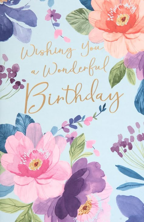 Birthday Quotations, Facebook Birthday Wishes, Watercolour Birthday Card, Bday Flowers, Birthday Typography, Cards Happy Birthday, Birthday Wishes Greetings, Birthday Wishes Flowers, Birthday Greetings Friend