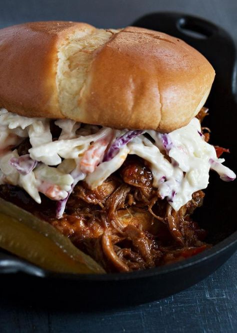 Slow Cooker Pulled Pork - easy and delicious, cooked low and slow in the slow cooker or also with a stove-top or an oven method. #slowcooker #crockpot #pulledpork Pulled Pork Stove Top, Slow Cooker Pulled Pork Recipe, Pulled Pork Recipe Slow Cooker, Pork Shoulder Recipes, Pulled Pork Recipe, Pork Shoulder Roast, Stove Top Recipes, Pork Dinner, Slow Cooker Pulled Pork