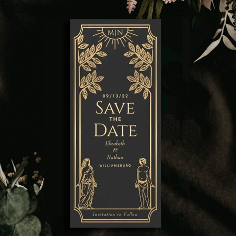 Gothic Elegant The Lovers Tarot Card Save the Date Save The Date Indian Wedding, Roll Invitation, Save The Date Indian, Safe The Date, Gothic Wedding Theme, Lovers Tarot Card, Tarot Card Design, Modern Wedding Design, The Lovers Tarot Card