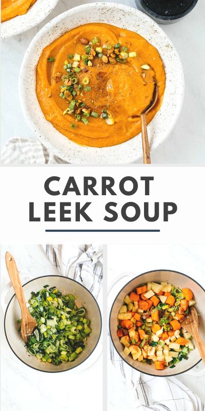 Carrot Leek Soup With Miso, Carrot And Leek Soup Recipes, Carrot Leek Soup Recipe, Soup Recipes Leek, Leek Carrot Soup, Carrot Leek Soup, Leek And Carrot Soup, Easter Soup Recipes, Leeks And Carrots Recipe