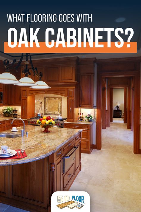 Flooring To Go With Oak Cabinets, Gray Floor Oak Cabinets, Lvp With Oak Cabinets, Kitchen Floor Ideas With Oak Cabinets, Honey Oak Kitchen Cabinets Flooring, Kitchen Floors With Oak Cabinets Ideas, Flooring That Goes With Oak Cabinets, Flooring With Honey Oak Cabinets, Flooring Ideas With Oak Cabinets