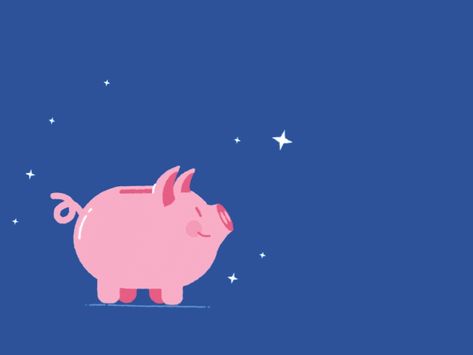 Pig Piggy Bank Illustration, Pig Animation, Piggie Bank, Pig Gif, Animated Infographic, Boat Drawing, Bank Design, Graphic Poster Art, Cute Animal Drawings Kawaii