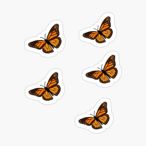 Butterfly Stickers, Scrapbook Stickers Printable, Stickers Printable, Journal Kit, Brown Aesthetic, Monarch Butterfly, Aesthetic Stickers, Sticker Pack, Scrapbook Stickers