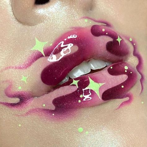 Sexy And Creative Lip Art That Will Have You Stealing The Spotlight This Fall Alien Makeup, Lip Art Makeup, Nice Lips, Magical Makeup, Brown Skin Makeup, Ombre Lips, Edgy Makeup, Halloween This Year, Full Face Makeup