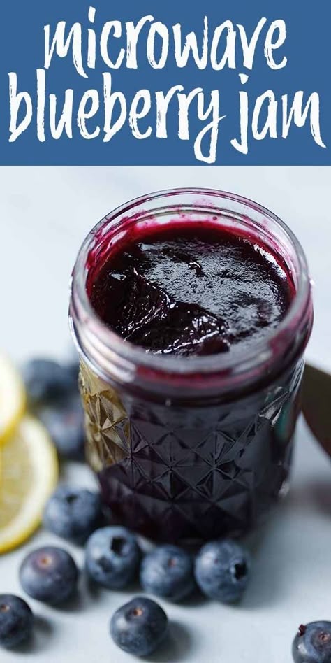 Microwave Jam, Lake Recipes, Homemade Blueberry Jam, Pectin Recipes, Fruit Jam Recipes, Blueberry Jelly, Making Jam, Blueberry Jam Recipe, Jam Recipes Homemade