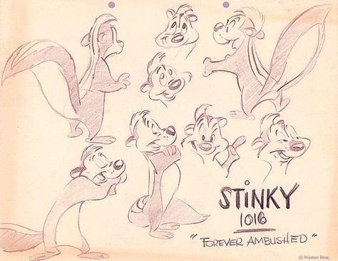 Chuck jones Chuck Jones Sketches, Chuck Jones Drawings, Chuck Jones Art, Skunk Drawing, Draw Animation, Paper Animation, Anthro Animals, Warner Bros Cartoons, Anthropomorphic Animals