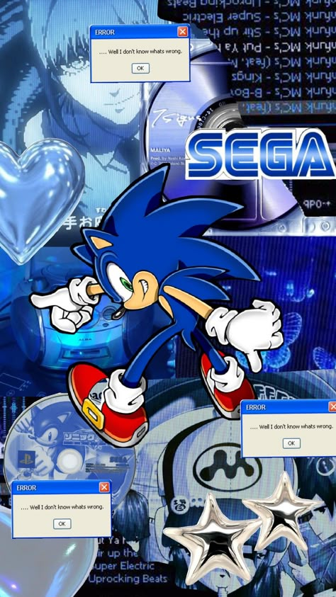 Blue Retro Aesthetic Wallpaper, Sonic Y2k Wallpaper, Sonic And Shadow And Silver, Sonic Y2k, Sonic The Hedgehog Amy Rose, Cute Phone Themes, Sonic The Hedgehog Amy, Sonic Core, Sonic Wallpaper